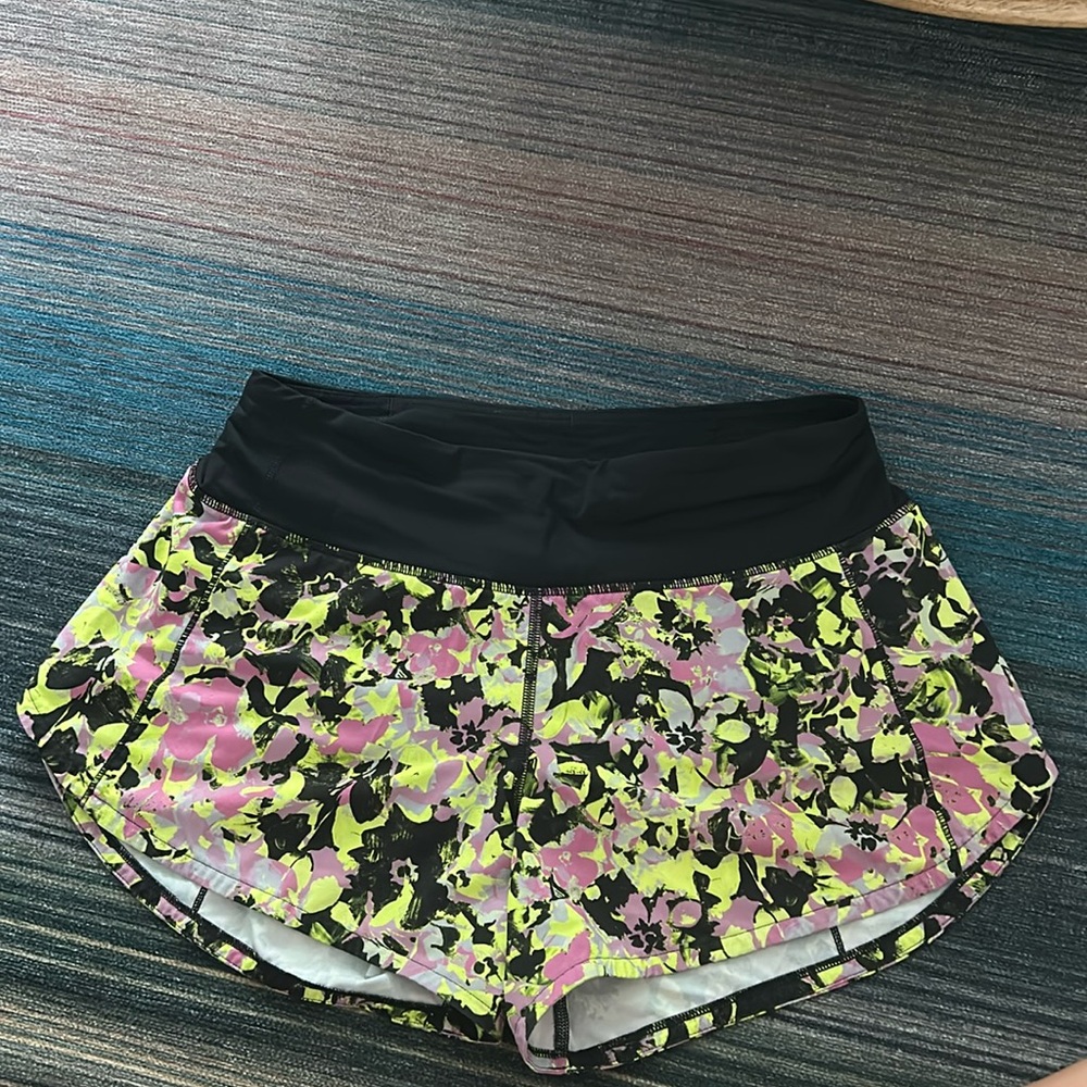 Lululemon Athletica Black and Pink Athletic Shorts